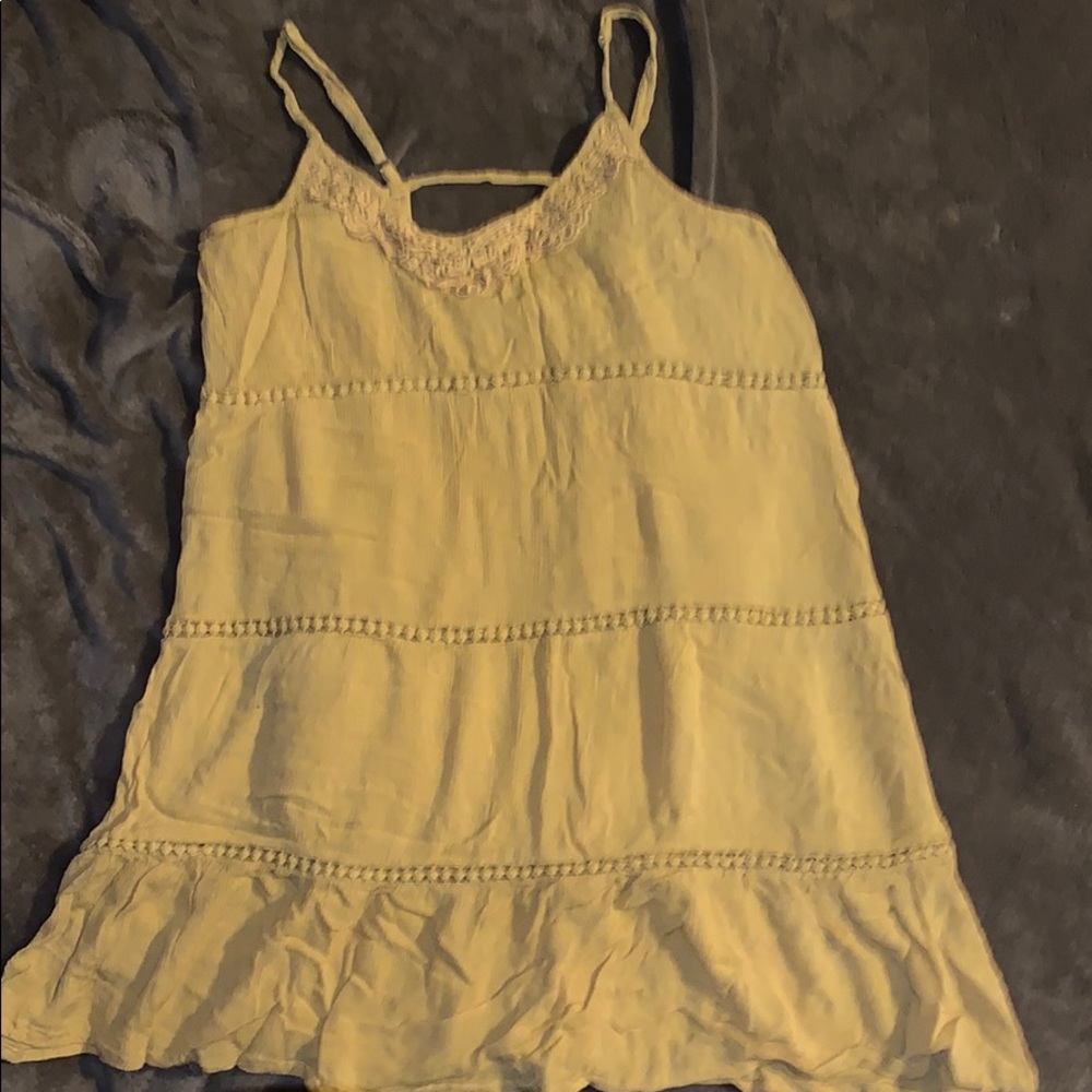 Long strap mustard color top